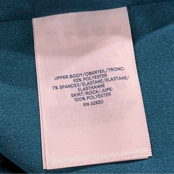 Lands' End Velvet and Satin Midi Dress in evening teal color with plated skirt - Picture 11 of 13